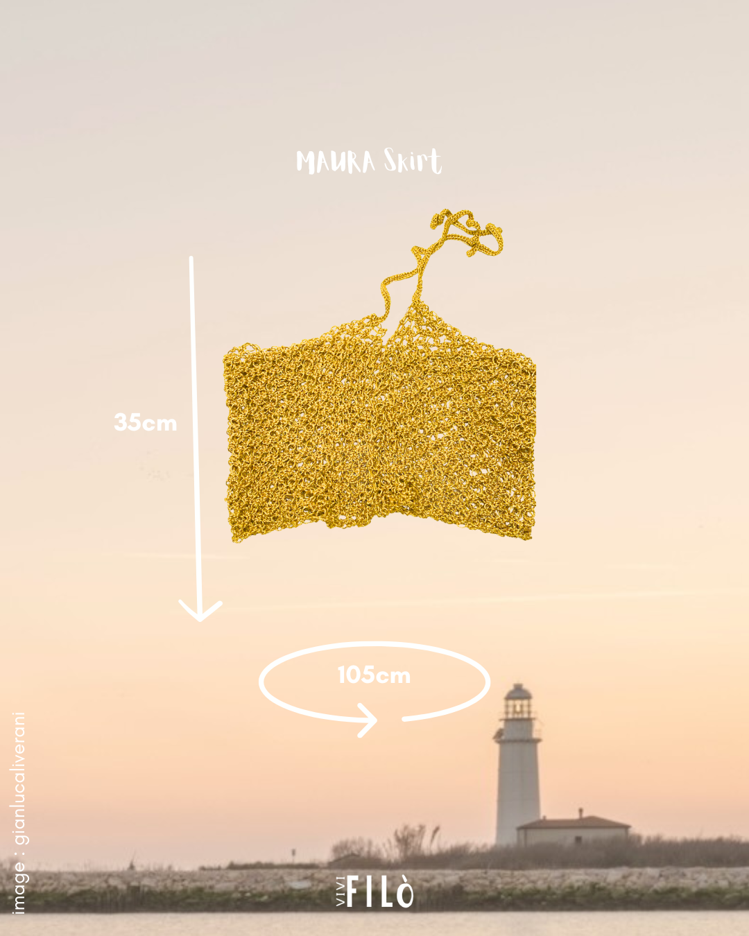 MAURA Skirt - Gold - pièce unique